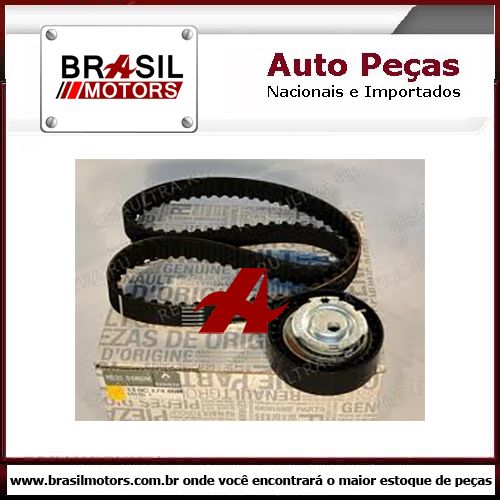 *130C13538R - Kit Original Renault 1.6 8v K7M - Correia Dentada e Tensor LOGAN SANDERO CLIO