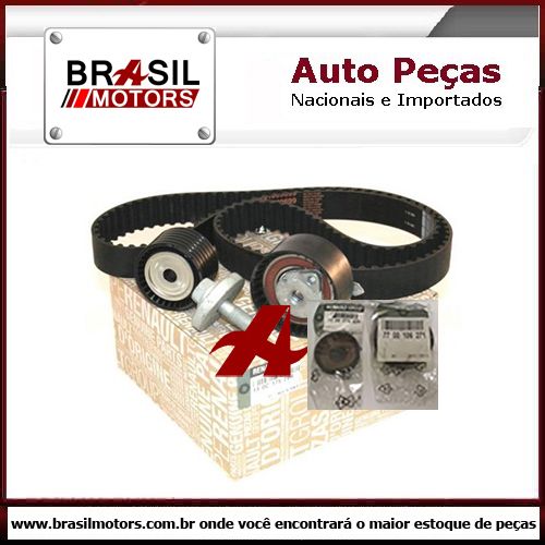 Kit Correia Dentada c/ Selos Motor K4M Original Renault - Cod. BRA-RN77012671