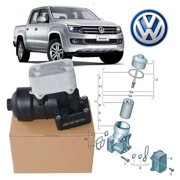 11.1.28.09232 VW AMAROK 2.0 16V - Resfriador de Oleo Filtro Vedacao Volkswagen Amarok 2.0 2010/2018